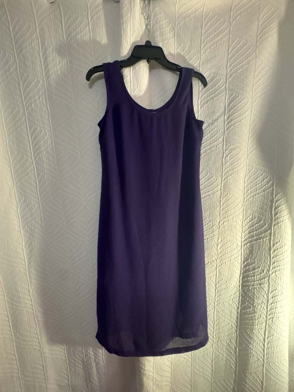 Donna Ricco Purple Scoop Neck Sleeveless Midi Shift Dress Size 6